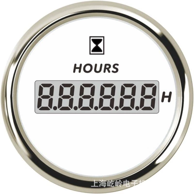 52mm Thread Mounted Digital Hours Excavator Truck Car Speed Timer Changer Ship General (automobile instrument) - silver-edge-white-background