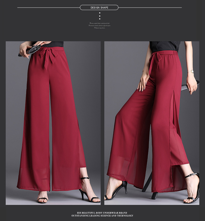 Chiffon Wide-Leg Pants