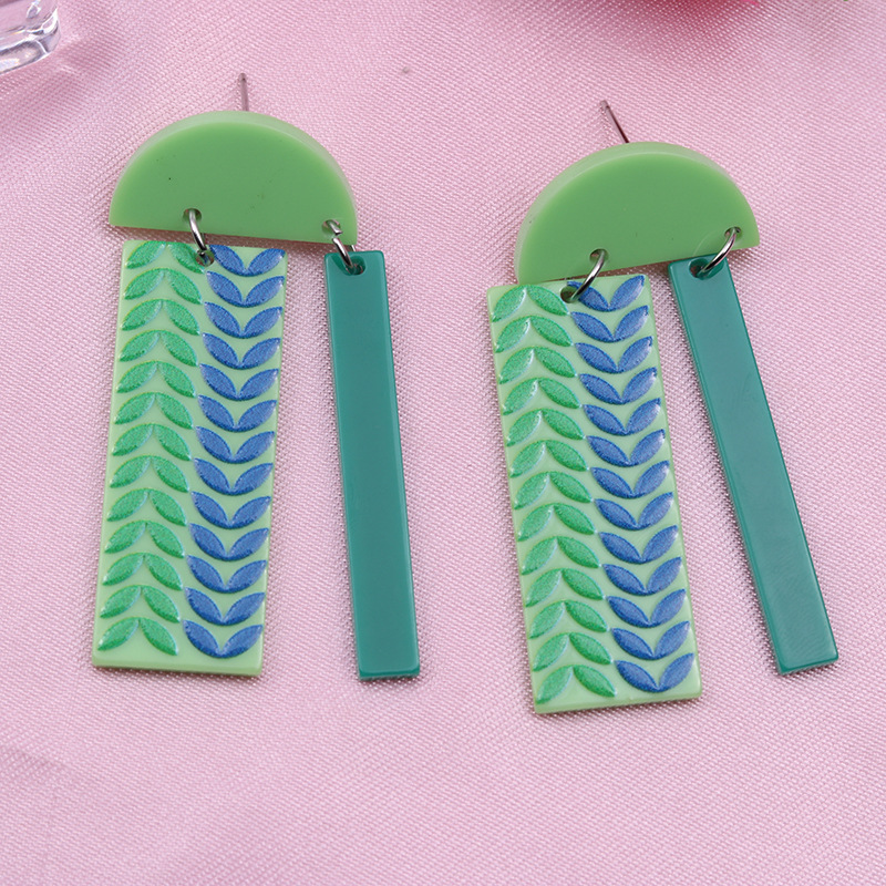 Simple Style Geometric Arylic Spray Paint Women's Drop Earrings display picture 6
