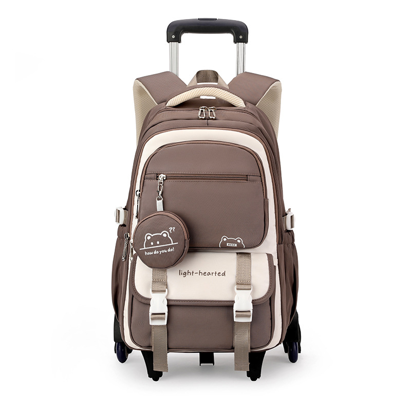 Mochila de tracción de pescado natural para estudiantes de secundaria de nicho multicapa de gran capacidad, mochila de tracción de hombro