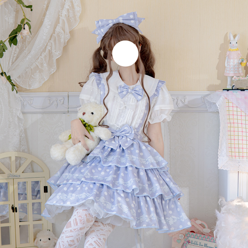 Lolita ropa interior diseño original camisa de manga corta lindo collar de la muñeca de encaje no planchar Lolita vestido superior image 4