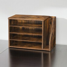 跨境定制复古木质文件收纳架多层杂物整理架正方形书本杂志储存架