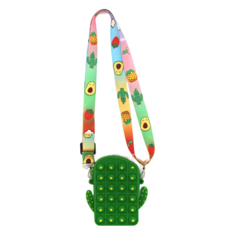 Ratón asesino pionero bolsa de niños niñas hombro mensajero bolsa fresa piña prensa bolsa de silicona aguacate bolsa de silicona