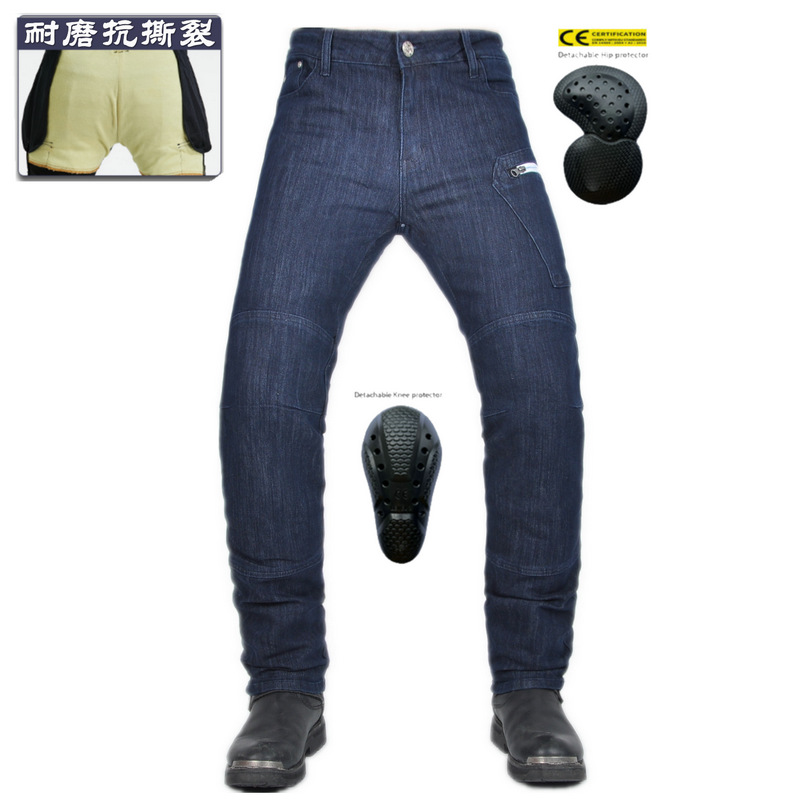 VOLERO jeans de motocicleta para hombre resistente al desgaste anti-desgarro ocio retro anti-caída pantalones de motocicleta