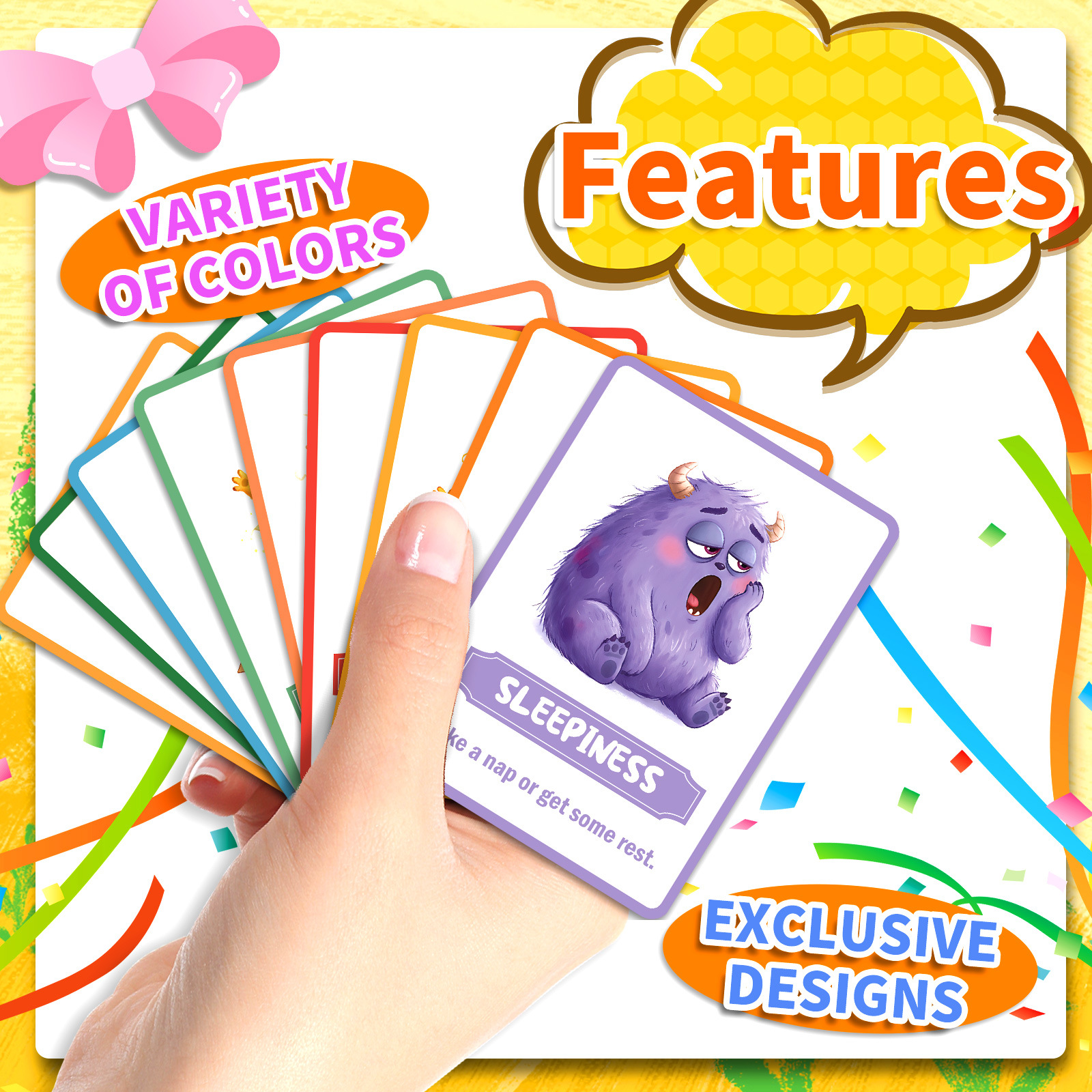 50 creatieve monster emotie kaarten, grappige partykaartspellen_voghion.com