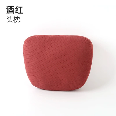 Headrest, Bio-Velvet Headrest, Neck Pillow, Suede - burgundy-single-headrest-dupont-cotton-core-suede-breathable-perforation