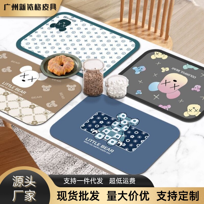 Wholesale high-looking violent bear Western placemat insulation bowl mat kitchen hotel home table mat high-end tableware Cup