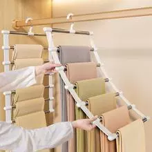 Семислойная складная вешалка для брюк, многофункциональная вешалка для брюк, многослойная бесшовная подвесная вешалка для хранения брюк, складная вешалка для брюк из нержавеющей стали