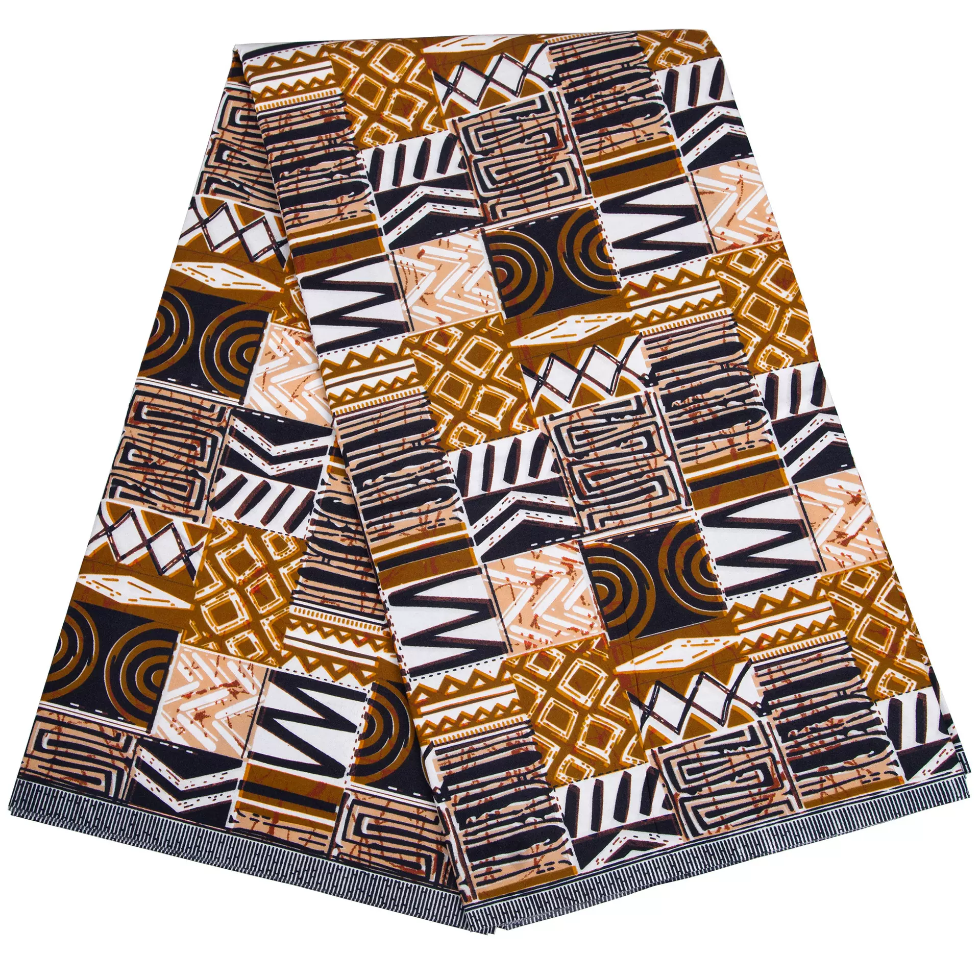 现货代发非洲蜡布双面涤纶几何印花面料african fabric外贸布料