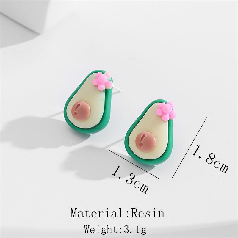 Moda Fruta Flocado Epoxy Mujeres Pendientes 1 Juego display picture 19