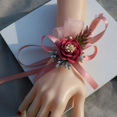 Bridesmaid Flower wrist Sen family Sisters Confidante Bracelet bride Flower Sternum wedding Korean Aesthetic Cross border