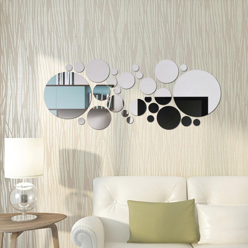 Acrylic Wall Mirror Stickers 3d Decorative Circular Design Set_voghion.com