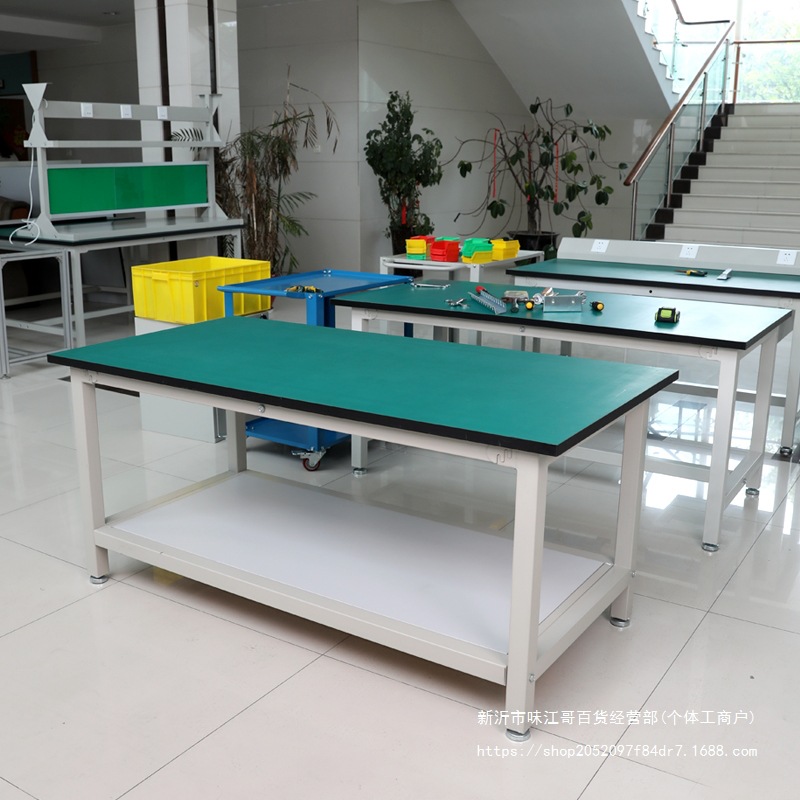 双层防静电工作台操作台维修台检验桌子重型实验台打包台不锈钢桌
