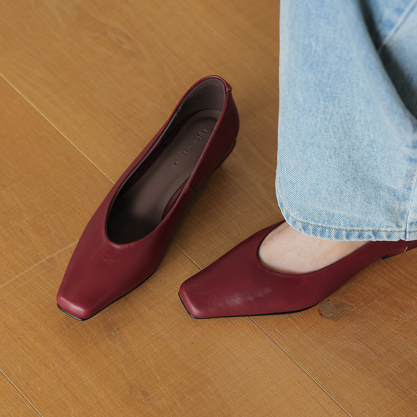 Giày cao gót nữ mũi nhọn da bò rửa nước, gót 3 cm, phong cách Hàn Quốc — đen