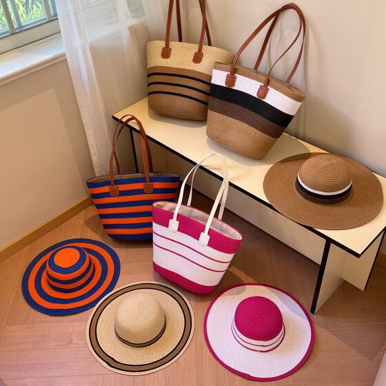 New Straw Bag Travel Beach Bag Fashion All-match Bag Bucket Type