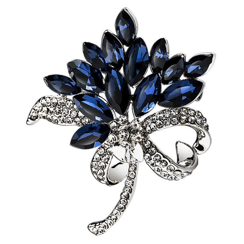 Moda sencilla y versátil damas buckle zircon broche gran broche sintético cristal pectoral buckle accesorios image 6