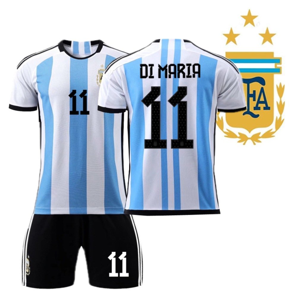 thumbnail image 1 of Samsung Campeón Argentina Local No. 10 Messi No. 11 Di María Jersey 2223 Copa Mundial Fútbol Entrenamiento, 1 of 5