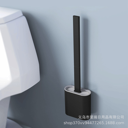Detachable toilet brush without dead corners household punch-free toilet brush wall-mounted bathroom long-handled silicone brush