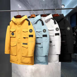 情侣棉服2022中长新款工装户外冬季学生连帽韩版上衣加厚男士外套
