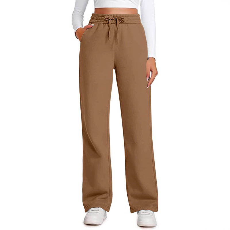 2026 New Women's Wide-Leg Sports Pants Elastic High-Waist Drawstring Loose Casual Pants Long Pants