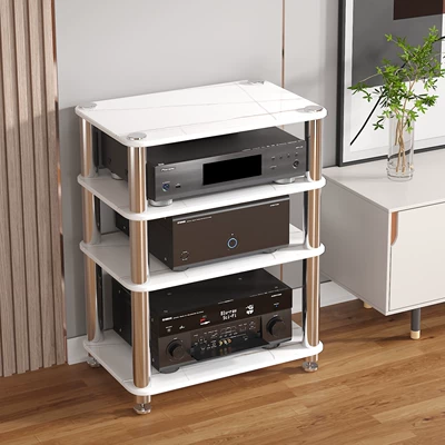 Electric car big tripod: Cabinet, Foot Nail Stand, Amplifier - four-layer-conjoined-yashi-white