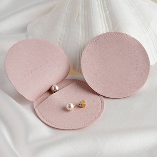 New Wholesale Microfiber Arc Flip Bag Earrings Jewelry Necklace Ring Display Packaging Bag Custom Logo Size