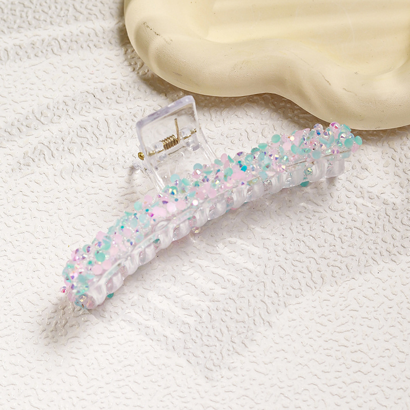 Pinza shark con detalles de diamante imitación – elegante, con cinta decorativa image 4