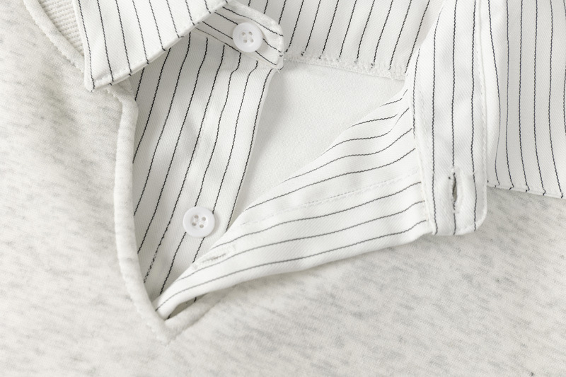 Sweat-shirt à col en v rayé pour homme haut manches longues_voghion.com