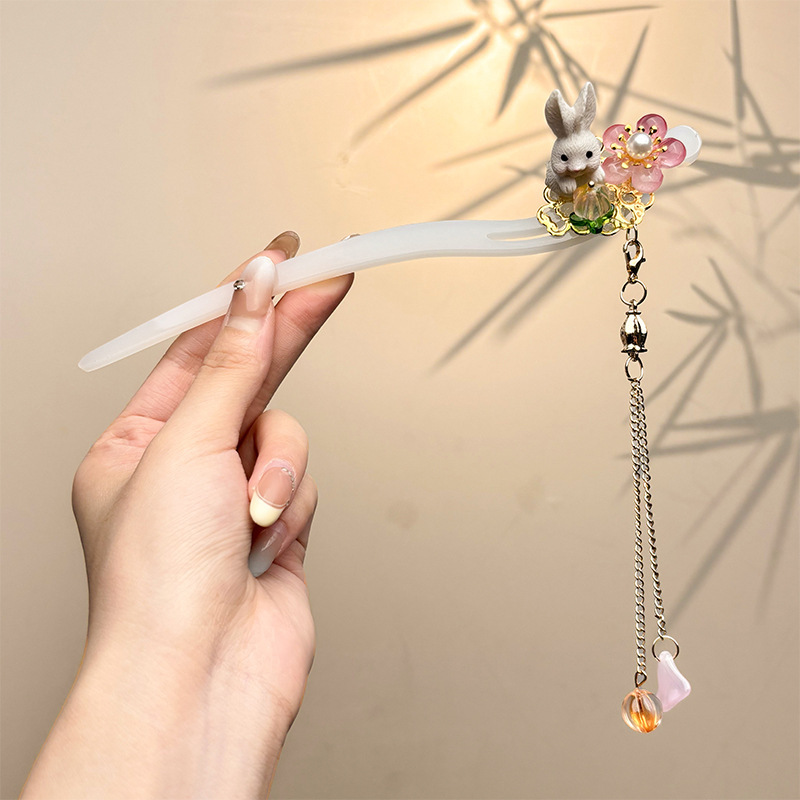 古风新中式发簪女高级感花朵木簪日常通勤国风盘发器簪子汉服头饰|undefined