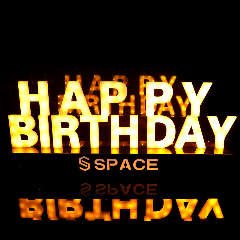 Bar lighting reserved sign HAPPY BIRTHDAY Happy Birthday party lights KTV birthday celebration decoration desk lamp