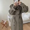 Real shot chic Autumn and winter Retro temperament Double-breasted Easy Frenum Mid length version Two-sided Fur coat