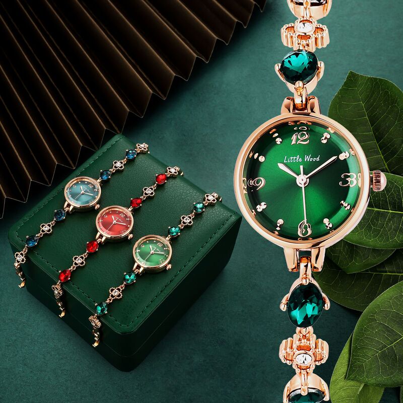New Emerald Green Women's Watch, Light Luxury Niche Trendy Ladies' Wristwatch, Gift for Students, High Aesthetic Value, Waterproof Watch