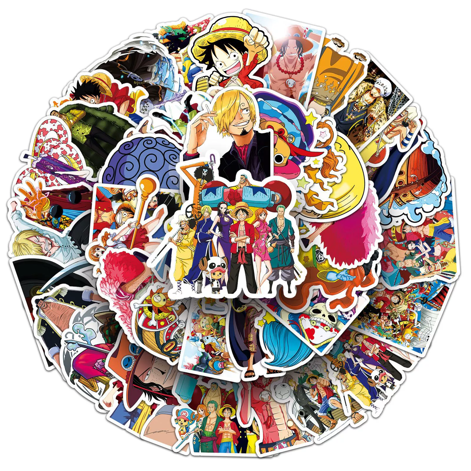 50 pieces of One Piece graffiti sticker cross -border cartoon cartoon anime One Piece decorative luggage computer DIY stickers
