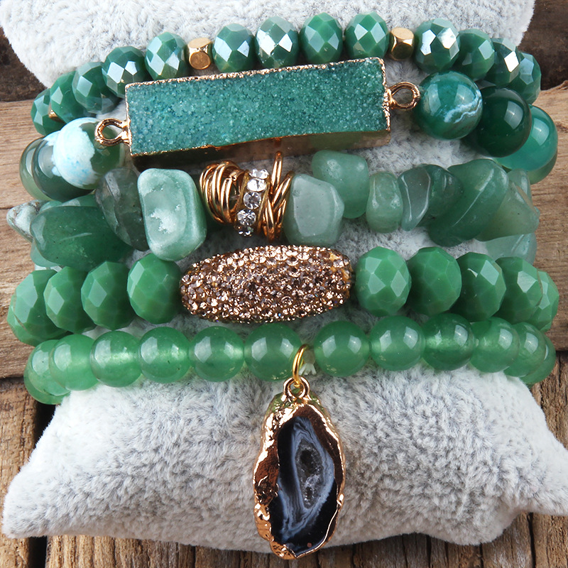 113g Weight Natural Stone Pendant Material Bracelets Classification Natural Stone Chain Material Beaded Chain Chain Type 1 Piece Quantity Holiday, Tea Party Occasion natural stone Material Geometric Pattern Women's Gender Vacation Style Vacation Geometric Natural Stone Beaded Chain Bracelets In Bulk 22
