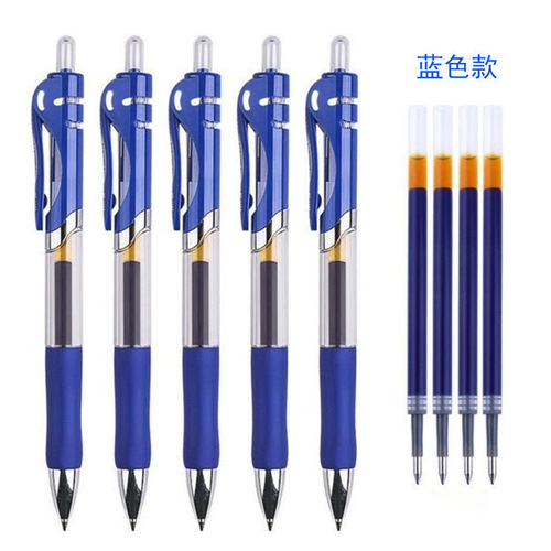 K35 push-on gel pen 0.5mm black red and blue bullet signature pen for office students, factory direct sale