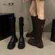 2024 Trendy New Niche High-End Non-Slip Straight Boots for Petite Height-Enhancing Design Knight Boots