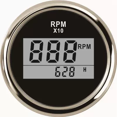 Car ship modified digital automobile instrument - silver-edge-black-background