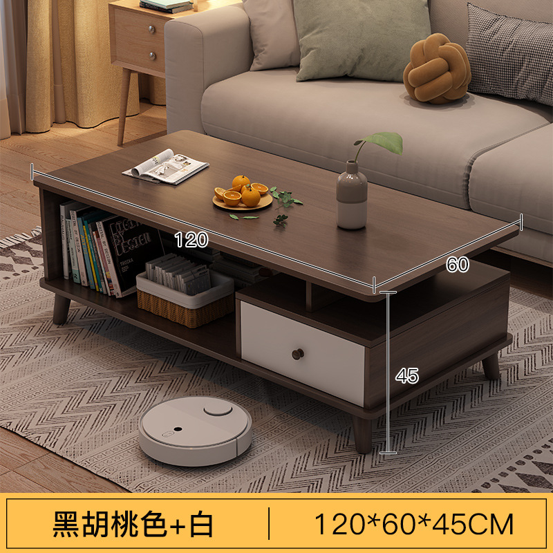 Sala de estar mesa lateral simple moderno nórdico madera maciza pierna mesa de té casa de alquiler pequeño apartamento casa pequeña mesa de té balcón mesa cuadrada