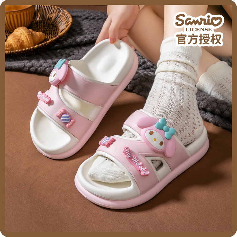 Sanrio Flip Flops Women Summer Indoor Home Cute Kurumi Peeing Feeling Outdoor Fashion Flip Flops Soft Bottom Sandals 