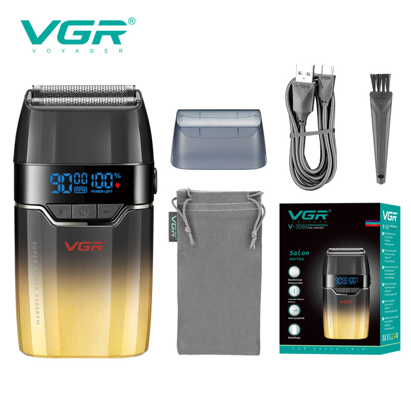 VGR308跨境新款男士专用自刮油头光头增白器数家用显往复式剃须刀|undefined
