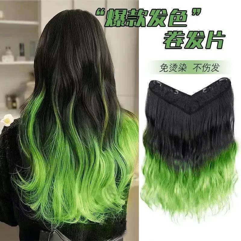 Extensión de Cabello Ondulado de Una Pieza de Fibra de Alta Temperatura con Clips