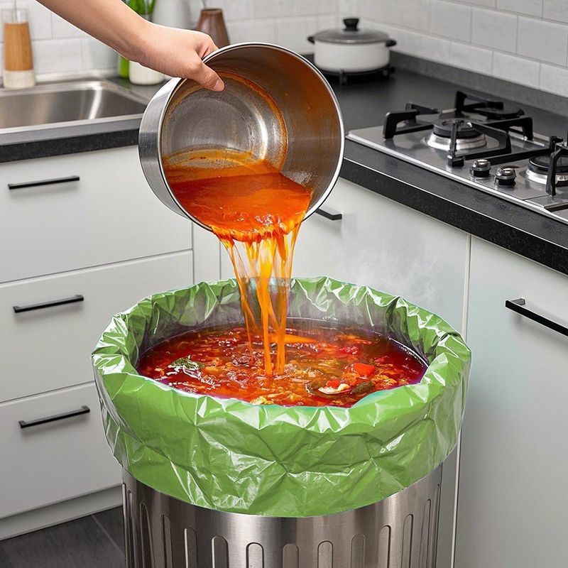 大型キッチン用ポータブルゴミ袋 20L30L40L バケツ 55x65 グリーン 60x70 特大 68x80 大ロール|undefined