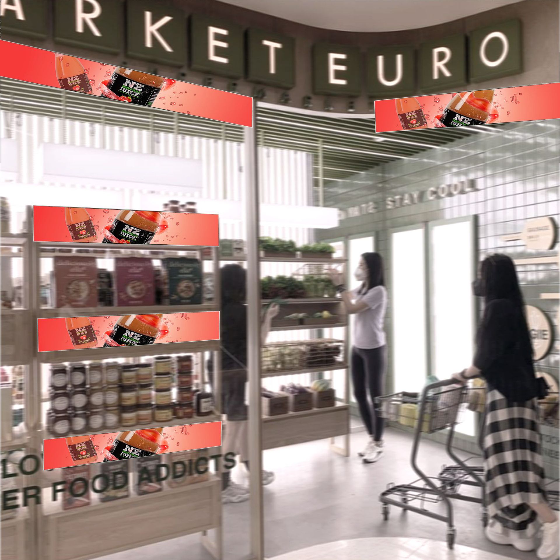 P0.95LED HD pantalla de barra decoración de la puerta del centro comercial rodante electrónica a todo color pantalla de barra delgada soldada sin costuras