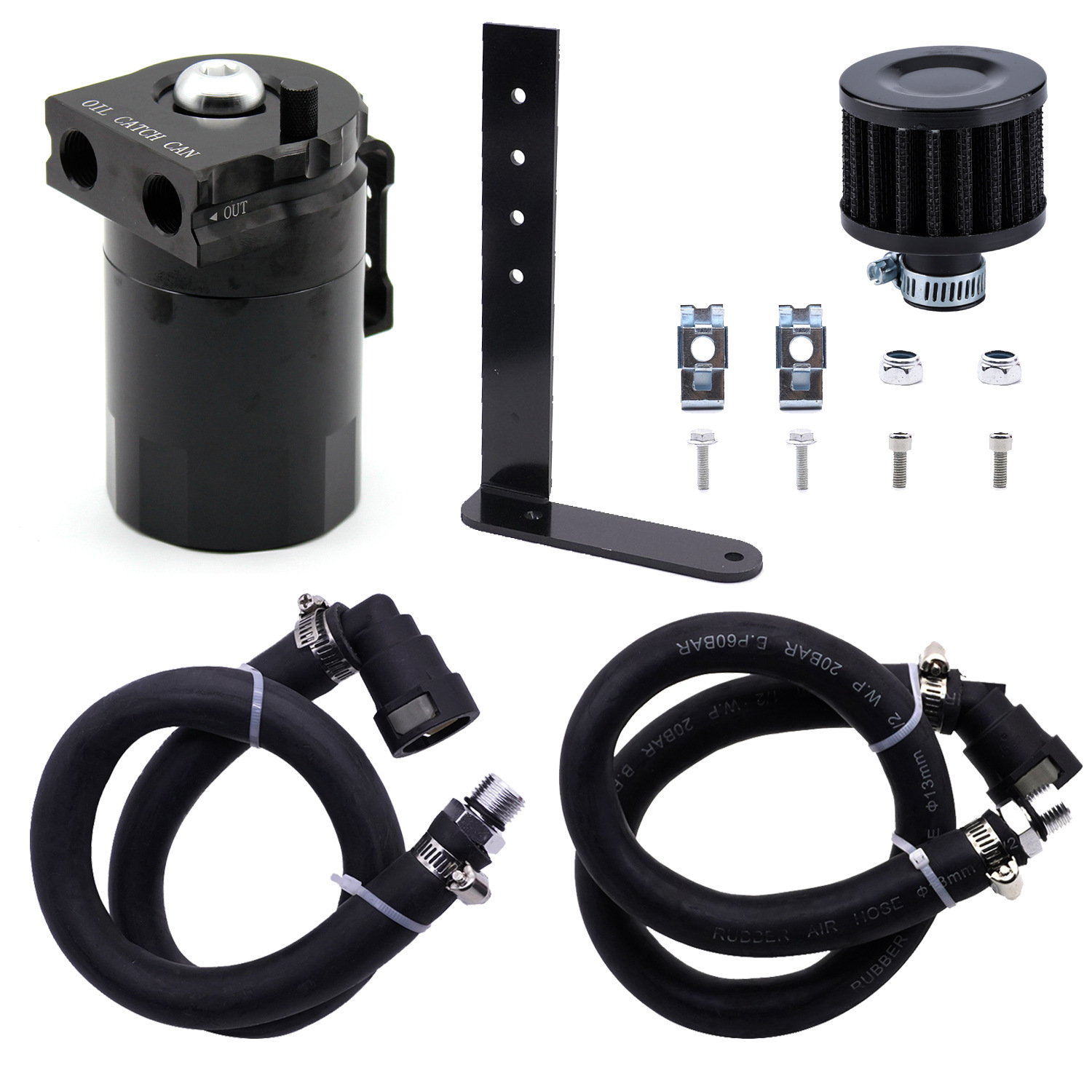 Oil and gas separator modified universal aluminum alloy breathable oil pot exhaust gas recovery pot suitable for Ford F150