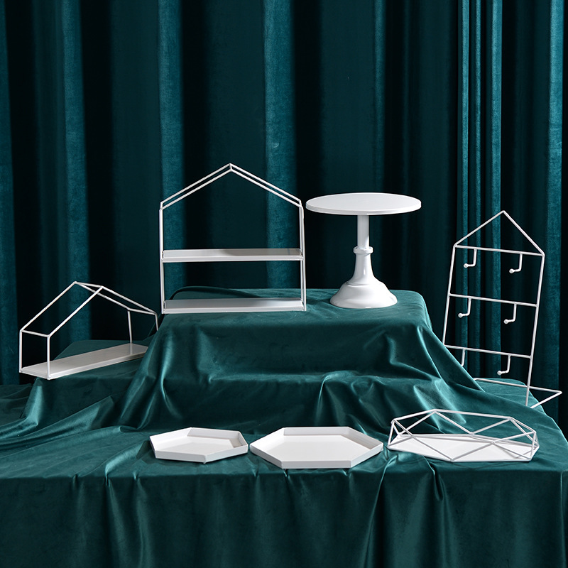 Estilo europeo comida fría té romper Mesa pastel blanco bandeja de postre estante de cumpleaños decoración postre soporte de exhibición Decoración image 12
