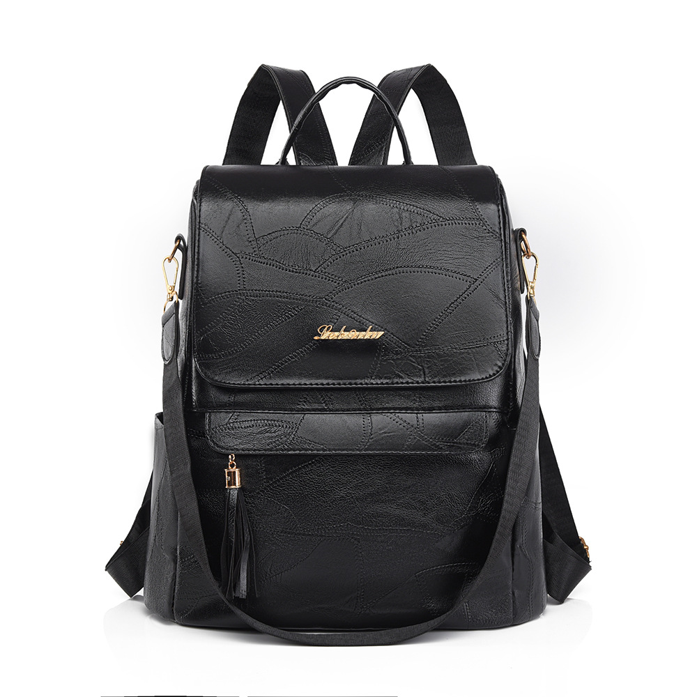 2024 invierno nuevo estilo europeo y americano retro damas mochila antirrobo moda borla mochila de tres usos de gran capacidad al por mayor