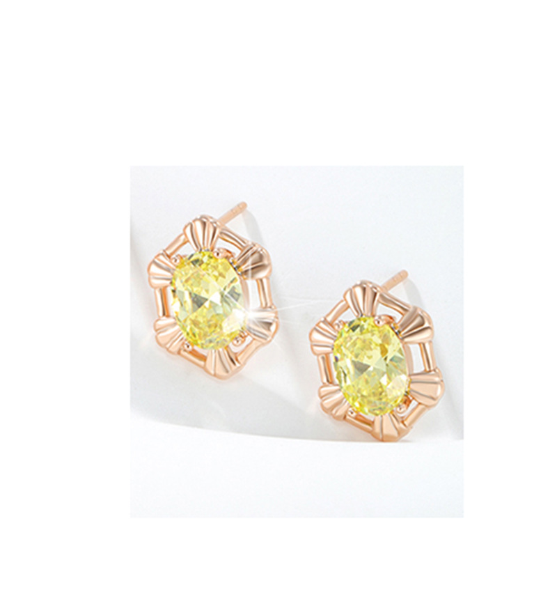 1Xuking joyería colorido tesoro serie oval artificial piedras preciosas pendientes de moda geométrica simple retro pendientes para las mujeres