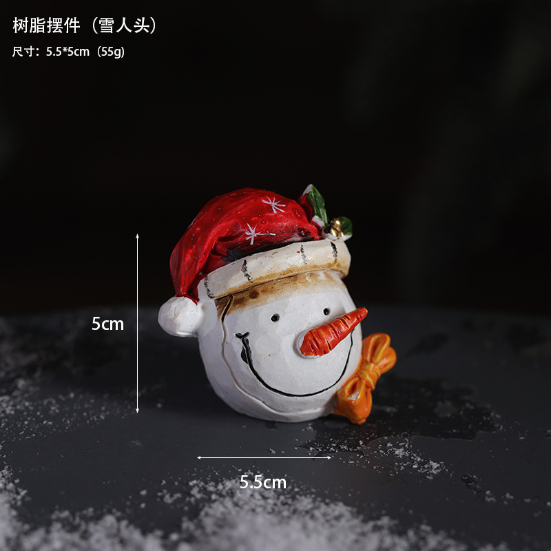 Nuevos productos transfronterizos decoraciones de resina Papá Noel muñeco de nieve decoración de escritorio decoración de Navidad retro americana decoración