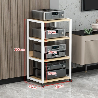 Power Amplifier Rack Audio Speaker | Electric car big tripod - 4-layers-of-reinforced-c-white-light-walnut-16-plate-thickness