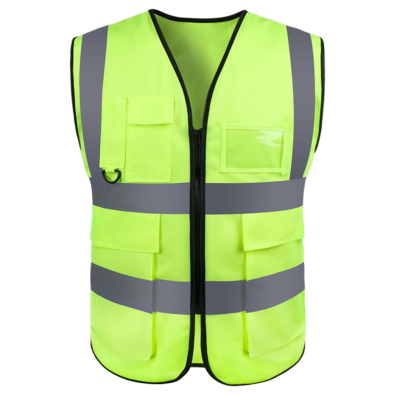chaleco reflectante personalizado multibolsillo construcción de seguridad ventilada sitio de construcción sanitario transporte de conducción impresa de gran tamaño ropa reflectante